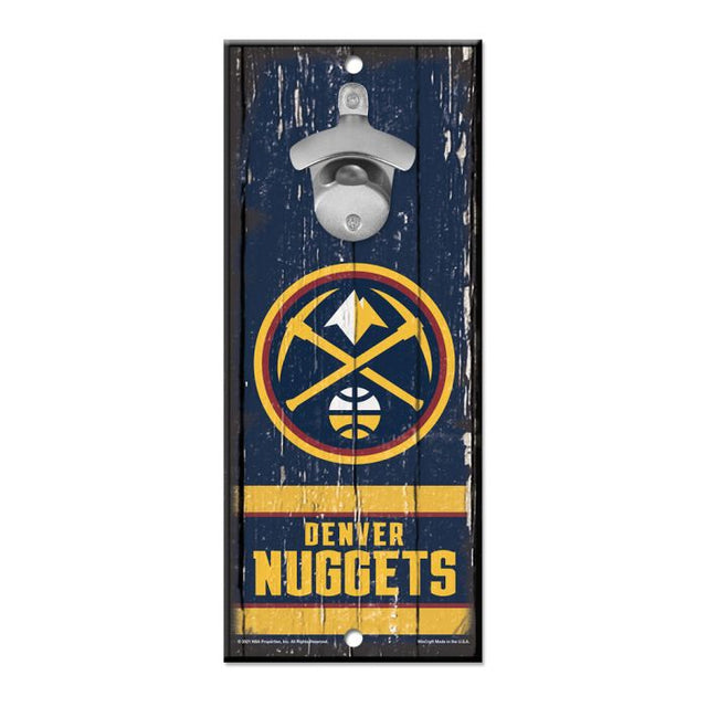 Letrero destapador de botellas de los Denver Nuggets de 5 x 11 pulgadas