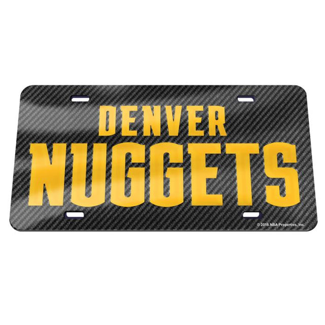 Denver Nuggets CARBON Specialty Acrylic License Plate