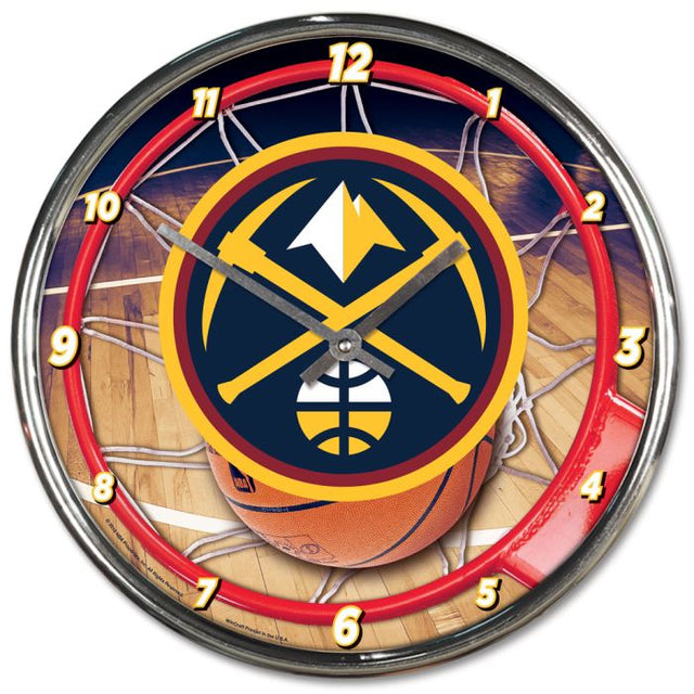 Denver Nuggets Chrome Clock