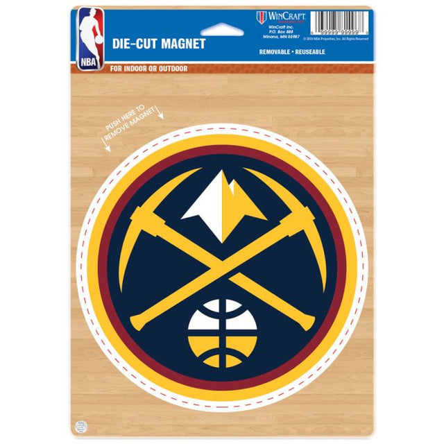 Imán troquelado con el logotipo de los Denver Nuggets de 6,25" x 9"