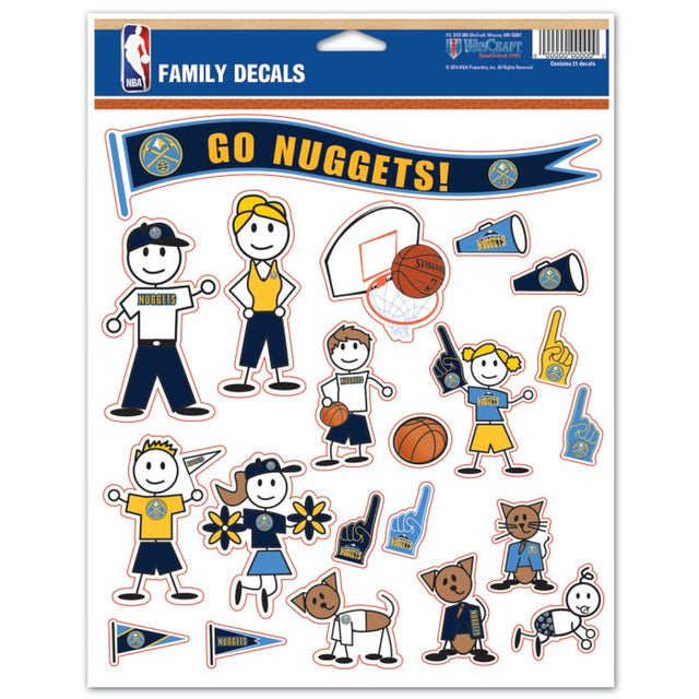 Denver Nuggets Family Decal Sheet 8.5" x 11"