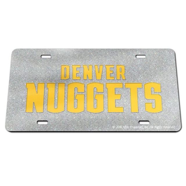 Placa de matrícula acrílica especial GLITTER de los Denver Nuggets