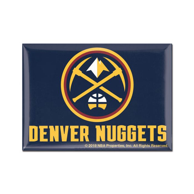 Imán metálico de los Denver Nuggets de 2,5" x 3,5"