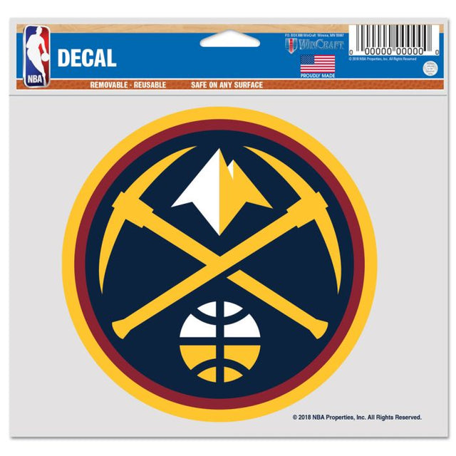 Denver Nuggets Multi-Use Decal -Clear Bckrgd 5" x 6"