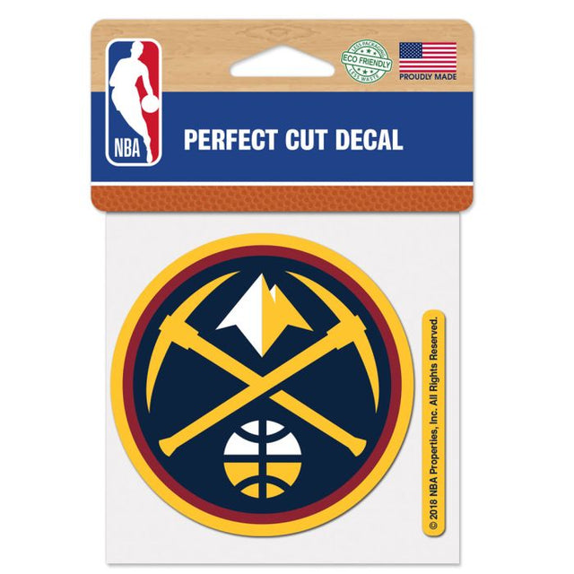 Calcomanía de color de corte perfecto de los Denver Nuggets de 4" x 4"