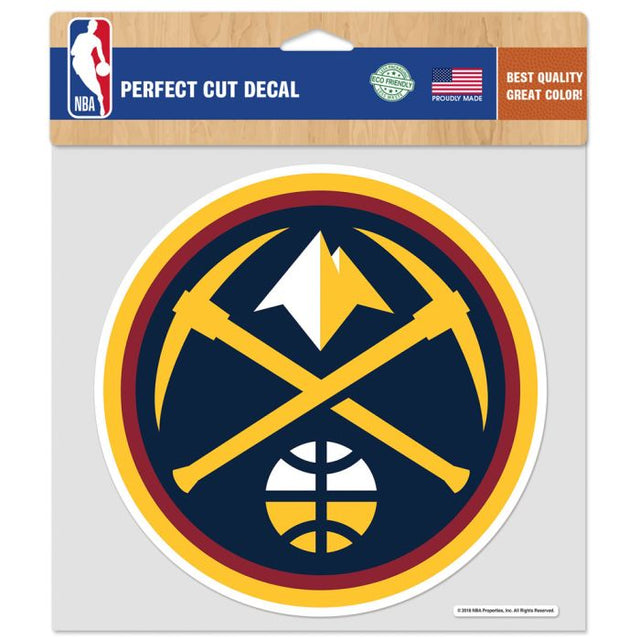 Calcomanía de color de corte perfecto de los Denver Nuggets de 8" x 8"