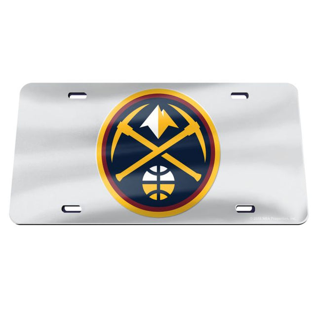 Denver Nuggets SILVER Specialty Acrylic License Plate