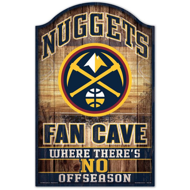 Letrero de madera de los Denver Nuggets, 11" x 17", 1/4" de grosor