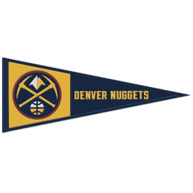 Banderín de lana de los Denver Nuggets de 13" x 32"