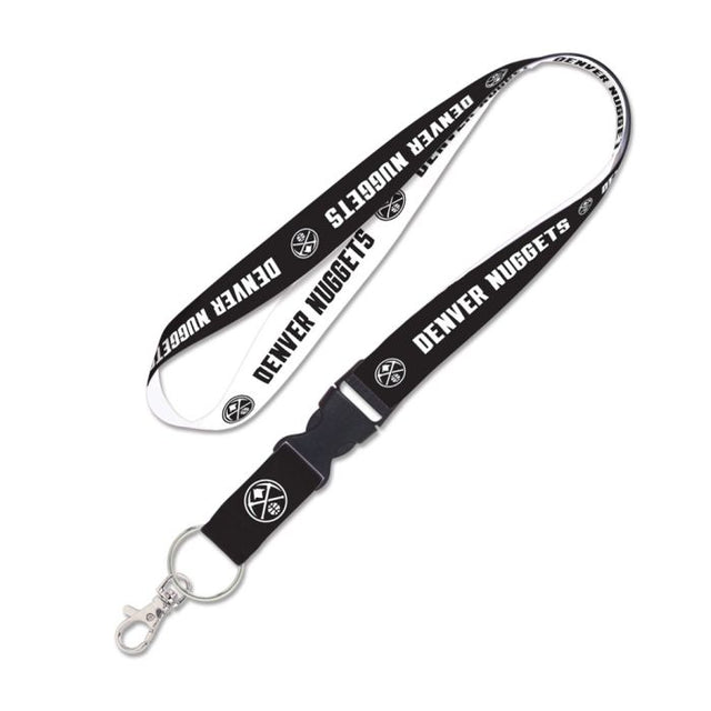 Denver Nuggets black and white Lanyard w/detachable buckle 1"