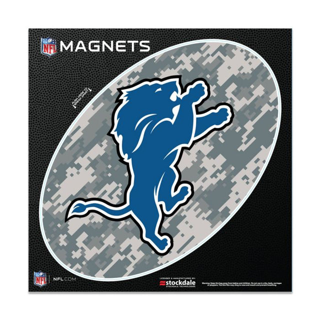 Imanes para exteriores con diseño de camuflaje de los Detroit Lions, 6" x 6"