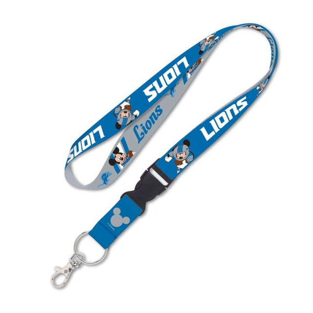 Cordón de Mickey Mouse de Disney y Detroit Lions con hebilla desmontable de 1"