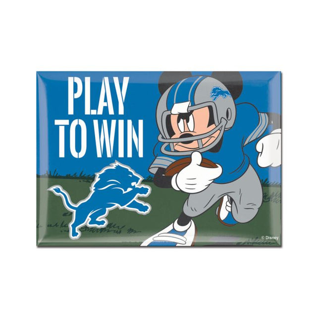 Imán de metal de Mickey Mouse de Disney y los Detroit Lions, 2,5" x 3,5"