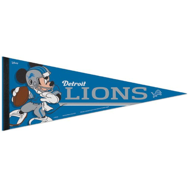 Banderín premium de Detroit Lions / Disney Mickey Mouse de 12" x 30"