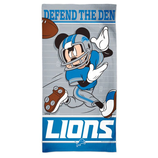 Toalla de playa Spectra de Mickey Mouse de Disney y los Detroit Lions, 30" x 60"