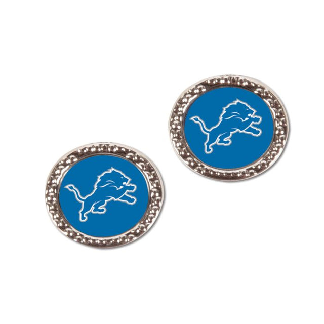 Detroit Lions Earrings Jewelry Carded Round