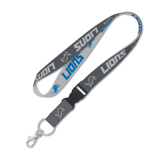 Detroit Lions Gray Lanyard w/detachable buckle 1"