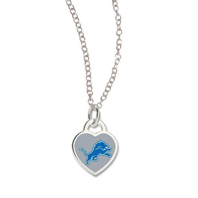 Detroit Lions HEART Necklace w/3D Heart