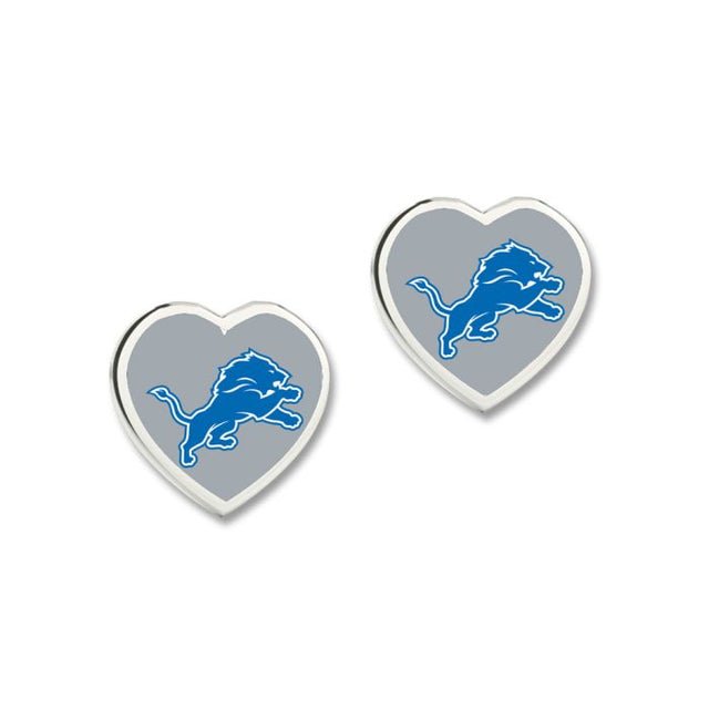 Detroit Lions HEART POST Earrings w/3D Heart