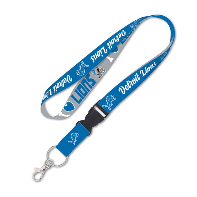 Detroit Lions Heart Lanyard w/detachable buckle 1"