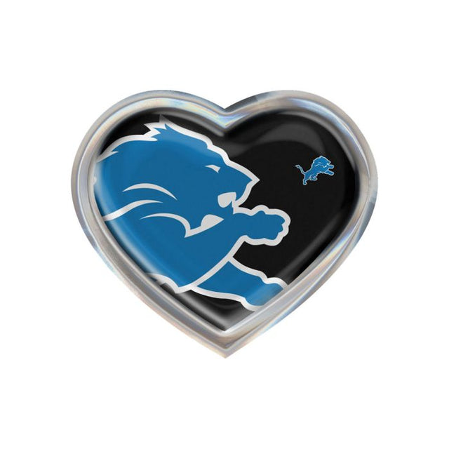 Emblema de metal cromado con forma de corazón de los Detroit Lions