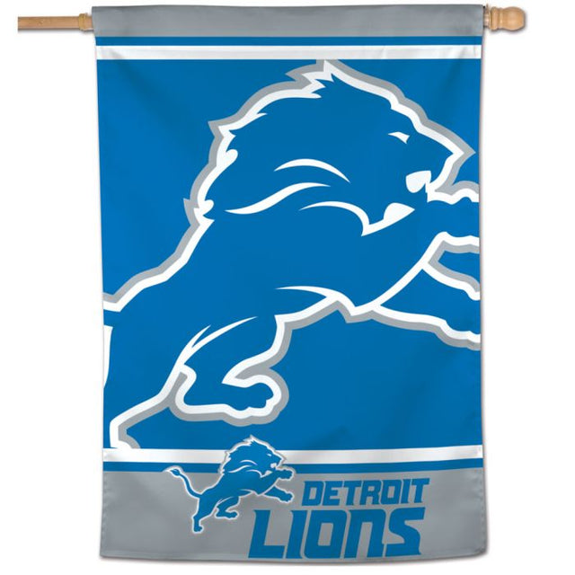 Bandera vertical con logotipo mega de los Detroit Lions de 28" x 40"