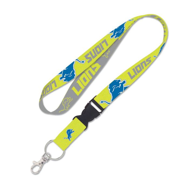 Detroit Lions NEON Lanyard w/detachable buckle 1"