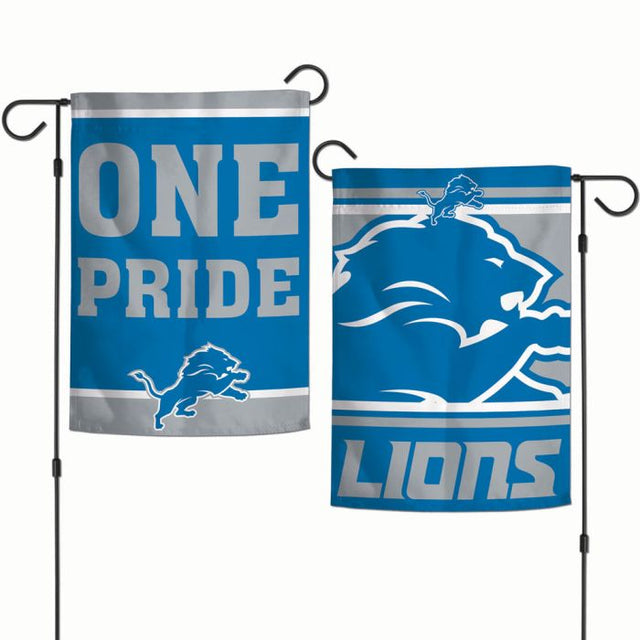 Banderas de jardín con lema de los Detroit Lions, de 2 lados, 12,5" x 18"