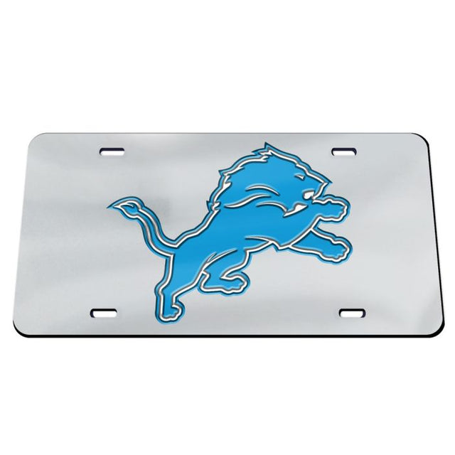 Placas de matrícula clásicas de acrílico con fondo plateado de los Detroit Lions