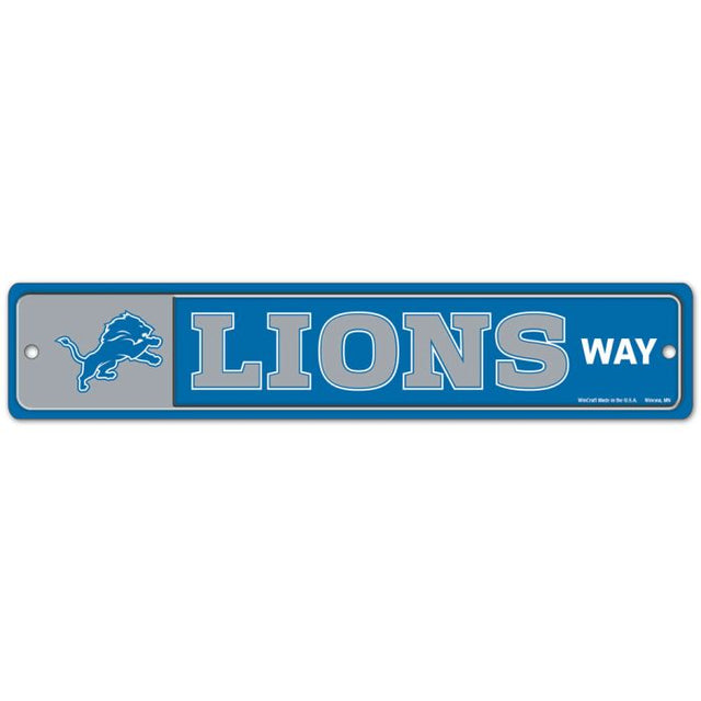 Letrero de calle/zona de los Detroit Lions de 3,75" x 19"