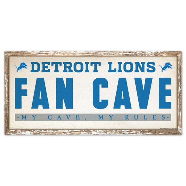 Detroit Lions Wood Sign 8" x 17"