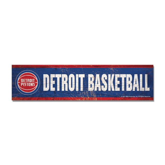 Detroit Pistons Wooden Magnet 1.5" X 6"