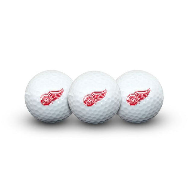 3 pelotas de golf de los Detroit Red Wings en estuche tipo concha