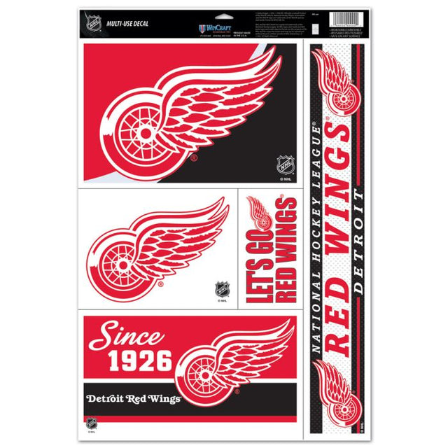 Detroit Red Wings 5 Decals Multi Use Decal 11" x 17"