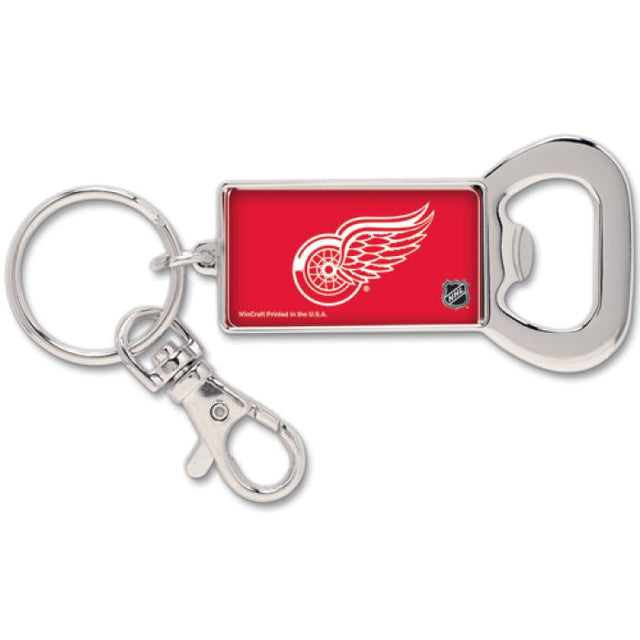 Llavero con abrebotellas de los Detroit Red Wings en forma de rectángulo