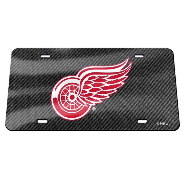 Detroit Red Wings CARBON Specialty Acrylic License Plate