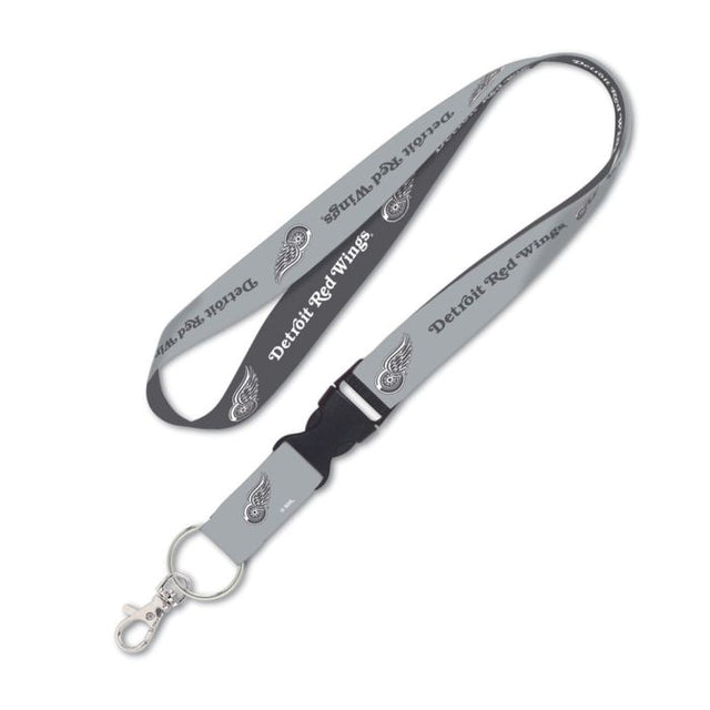 Detroit Red Wings CHARCOAL Lanyard w/detachable buckle 1"