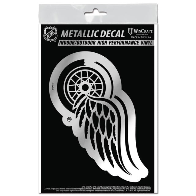 Calcomanía metálica de los Detroit Red Wings de 3" x 5"