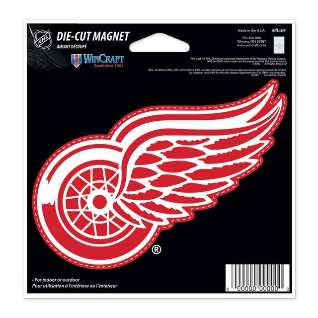 Imán troquelado de los Detroit Red Wings de 4,5" x 6"