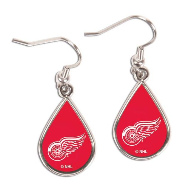 Pendientes de los Detroit Red Wings con forma de lágrima