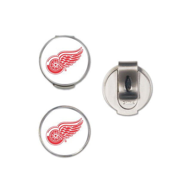 Clip para gorra de los Detroit Red Wings con 2 marcadores, con tapa tipo concha