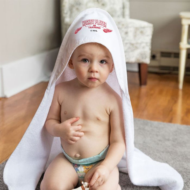 Detroit Red Wings Hockey Player in Training All Pro Hooded Baby Towel