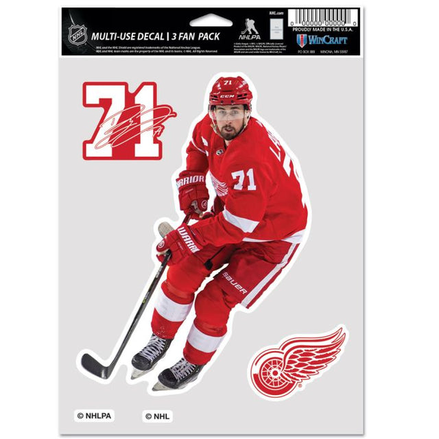 Paquete multiusos para 3 fanáticos de los Detroit Red Wings, Dylan Larkin