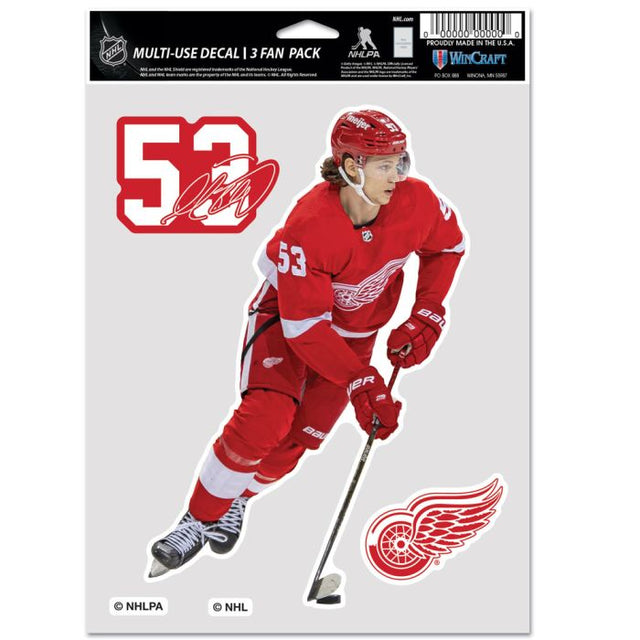 Paquete multiusos para 3 fanáticos de los Detroit Red Wings de Moritz Seider