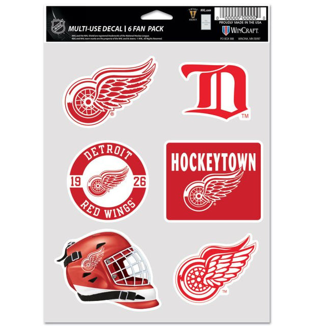 Paquete multiusos para 6 fanáticos de los Detroit Red Wings