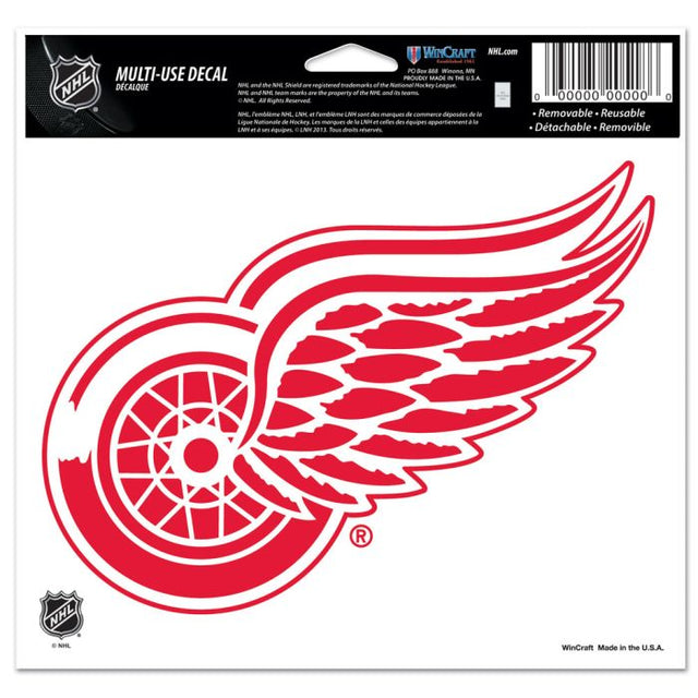 Detroit Red Wings Multi-Use Decal -Clear Bckrgd 5" x 6"