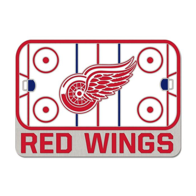 Tarjeta de joyería con pin esmaltado coleccionable de la pista de patinaje de los Detroit Red Wings