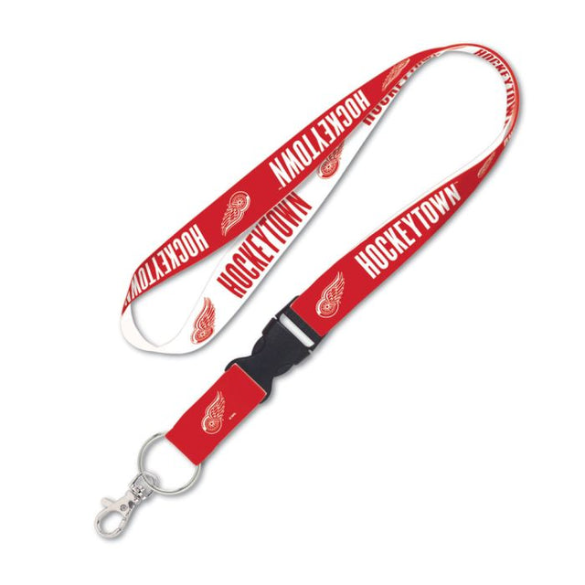 Detroit Red Wings SLOGAN Lanyard w/detachable buckle 1"