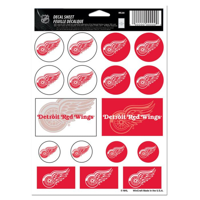 Detroit Red Wings Vinyl Sticker Sheet 5" x 7"