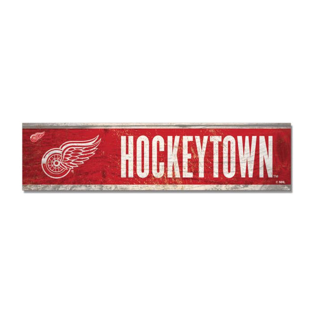 Imán de madera de los Detroit Red Wings de 1,5" x 6"